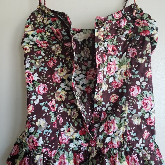 EDGE Brown Floral Ruffle Mini Dress // Size‎ Small - Picture 11 of 11
